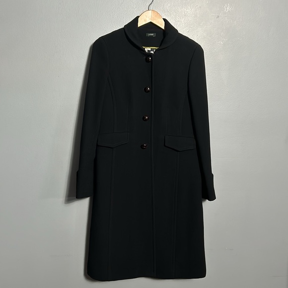 J. Crew Wool Lady Slim Coat Black with Brown Buttons size 4 from 2006 VTG - Picture 6 of 11